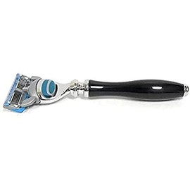 GBS - Cuchilla de afeitar de 5 hojas compatible con Fusion y Gillette5, proporciona una afeitadora limpia y cerrada profesional con cartucho de afeitado, tira lubricada que protege la piel, Negro