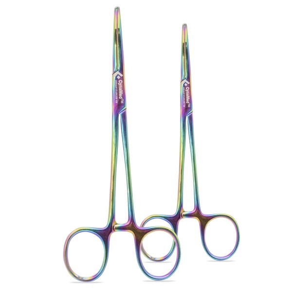 Cynamed Set of 2 Artzone Multi Color Hemostat Forceps with