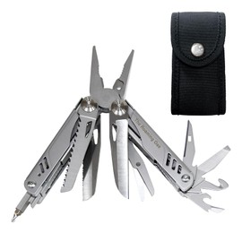 The Roaming Oak Multitool, Stainless Steel Pocket Tool for EDC, Fishing, and Camping, Small Gift for Men, Silver