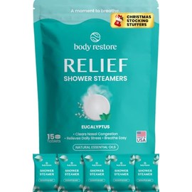Body Restore Vaporizador de ducha de aromaterapia, paquete de 15 unidades, relleno de nido de Pascua para mujeres y hombres, regalos de cumpleaos...  