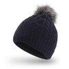 AnJuHoPa AW2020 Wool Hat Knitted Hat with Faux Fur Pompom