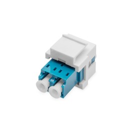 Digitus fibre optic keystone module - LC/LC duplex - singlemode glass fibre - OS2 - ceramic sleeve - for patch panels or junction boxes - blue/white