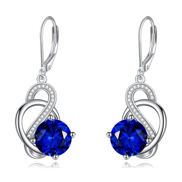 YFN Sterling Silver Birthstone Earrings Cubic Zircon Infinity Stud Celtic