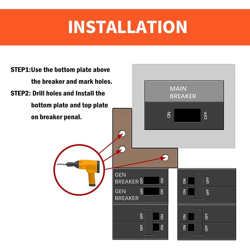BOKECHY Generator Interlock Kit Multiple Styles Compatible with Horizontal Main