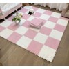 10pcs Plush Foam Floor Mat Color Blocking Split Joint Interlocking