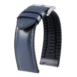 Binlun Leather Watch Band, Inside Layer Rubber is Breathable. 0.5 - 0.9 in (14 - 22 mm), Hybrid Quick Release Watch Strap, Smart Watch Strap, Unisex Use, 6 Colors Available, Faux Leather Rubber, No
