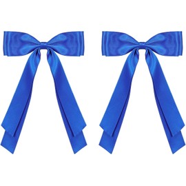 Large Hair Bows Alligator Clip Satin Ribbon Ponytail Hair Barrettes with Long Tail Wedding Dress Decor Accessories for Women (Royal Blue, 12.5 * 20CM)