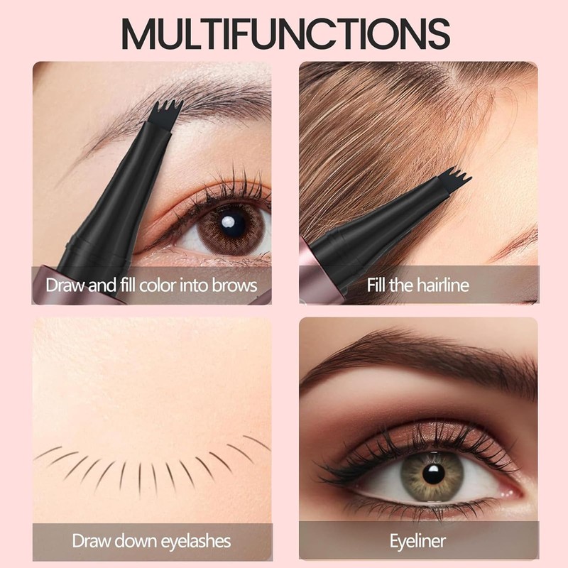Eyebrow Pen - Microblading Eyebrow Pencil with 4 Micro-Fork Tip
