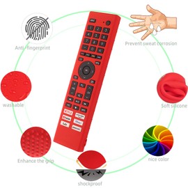 AKSHFETH ERF3J80H ERF3G80H ERF3F80H Remote Case Cover for Hisense 4K UHD Android Smart TV Remote Shockproof Silicone Sleeve with Lanyard(Glow Green)