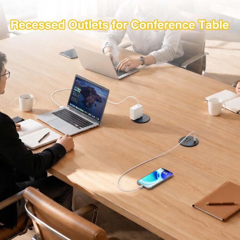 2.5 inch Desk Power Grommet Outlet 2 USB C 20W,