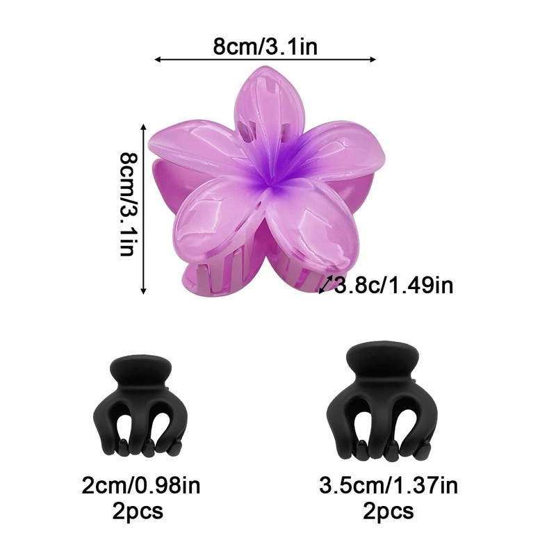 Collenatsy Pack of 6 Flower Hair Clips for Thick Thin