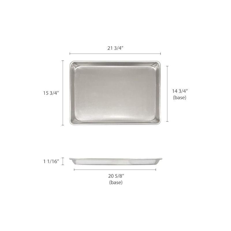 TrueCraftware- 2/3 Size Aluminum Sheet Pan 16" x 22" Baking