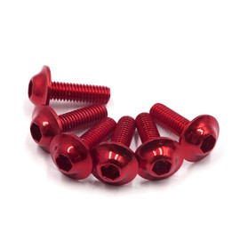uxcell 6PCS M6 X 20mm Red Hexagon License Plates Fairing Bolts Screws for Motorcycle