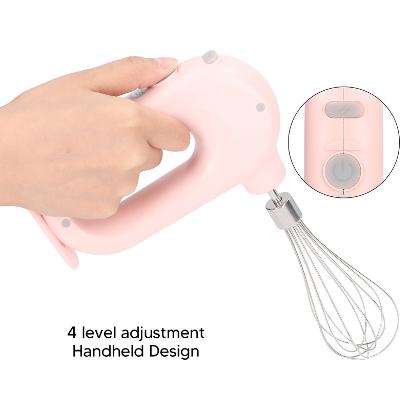 Electric Hand Mixer USB Charging 4 Level Adjustment Electric Eggbeater