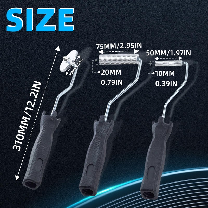 Pack of 3 Fibreglass Roller Kit, Fibreglass Roller Tool Kit,