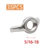 Pine & Linen 35PCS 304 Stainless 5/16-18 Steel Wing Nuts,