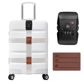 Heavy Duty Luggage Straps with TSA Approved Locks, Travel Belt for Luggage, Suitcase Strap 3 Packs 2 Inches Wide Silver