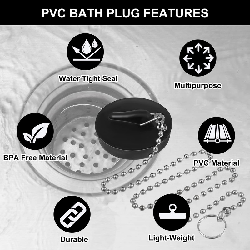 Fuyamp 2 Pcs Drain Stopper Sink Plug, Universal Bath Plug