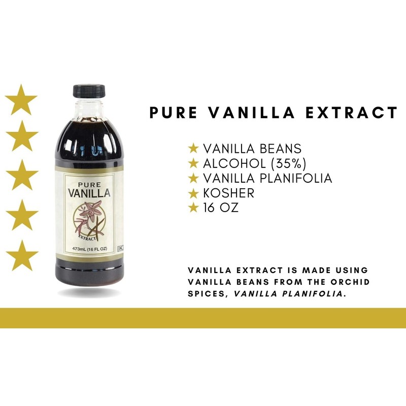 KS Pure Vanilla Extract 16 FL OZ, with RON DEYMOND