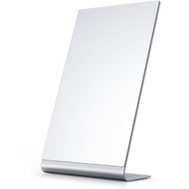 NEZZOE Frameless Makeup Mirror, 12" Length Aluminum Desk Mirror, Vanity Mirror for Counter, Bedroom, Bathroom, Dorm