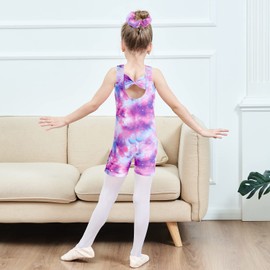 MODAFANS Leotards for Girls Gymnastics Dance Biketards Tumbling Unitards Matching Hair Scrunchie 12-13 Years,Loving Heart