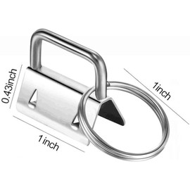 sansheng 60 Pack Key Fob Hardware 1 inch, Keychain for Making Key Chains (Silver)