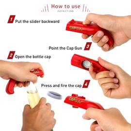 Glatiaofy 1PCs Cap Gun Bottle Opener - Fun and Functional Novelty Beer Bottle Opener with Realistic Design, Gift for Beer Lovers, Parties, and Themed Events (red)
