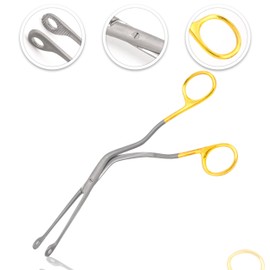 Gold Magill Forceps ENT Anesthesia Instruments EMT EMS Supplies, Long Forceps, Stainless Steel Medical Supplies (Infant)