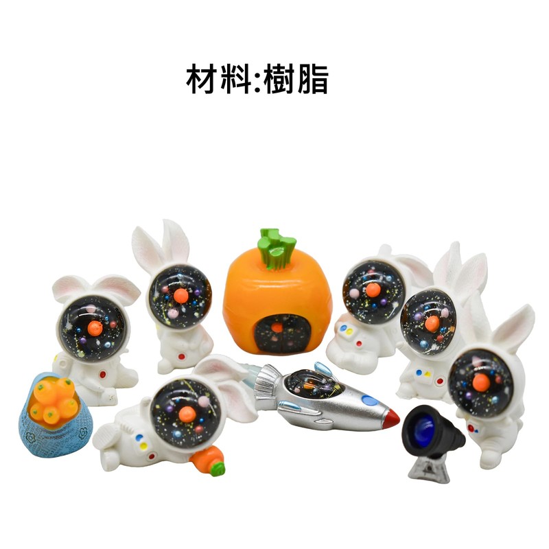 10 pcs Astronaut Object Astronaut Figurine Mini Rabbit Astronaut Rogat