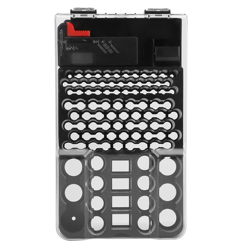 104 Grids Portable Battery Organizer Storage Box Carrying Case Holder