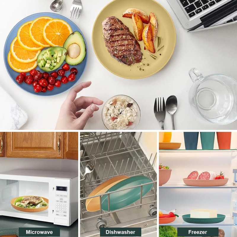 Taasmoog Pack of 6 Plates, Unbreakable & Robust Dinner Plates,