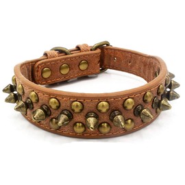 TELEYI Mushrooms Spiked Rivet Studded Adjustable Pu Leather Pet Collars for Cats Puppy Dogs