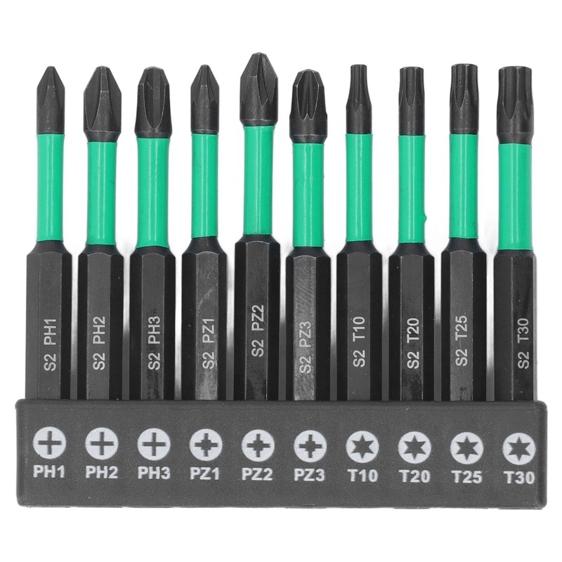 10Pcs Magnetic Screwdriver Bit Set Cross Star Non Slip High