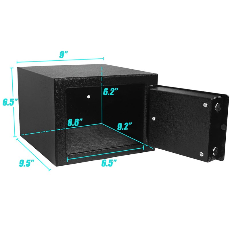 Luwint Small Steel Safe Box with Key Lock, 0.3 Cu