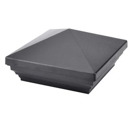 Myard Screw-Free Universal Fence Pyramid Top Cap fits Post 4 x 4 Inches (Actual Post Size 3.5 x 3.5) Porch, Handrail, Railing, Fence (Qty 1, Black)