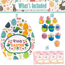 Easter Snack Egg Shape Box (28 Count) Filled with Candy, Marshmallow Gummies, Treats, Great Package for Family, Friends, Kids, Boys and Girls
