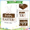 Happy Easter Bunny Table Sign Decorations, Easter Wooden Block Tabletop