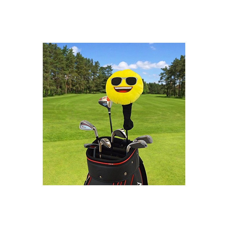 Emoji Unisex Sunglasses Novelty Golf Head Cover, Yellow by Emoji