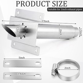 Chumia 1.5 Inch ID Generator Exhaust Kit, Steel Double Wall Thru Pipe