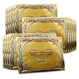 Jakuva 24k Gold Gel Collagen Facial Masks,Skin Care Premium Facial Sheet Patch for Moisturizing,Puffiness, Anti Wrinkle,Firm Skin & Hydrateing Your Beautiful Face (15PCS)