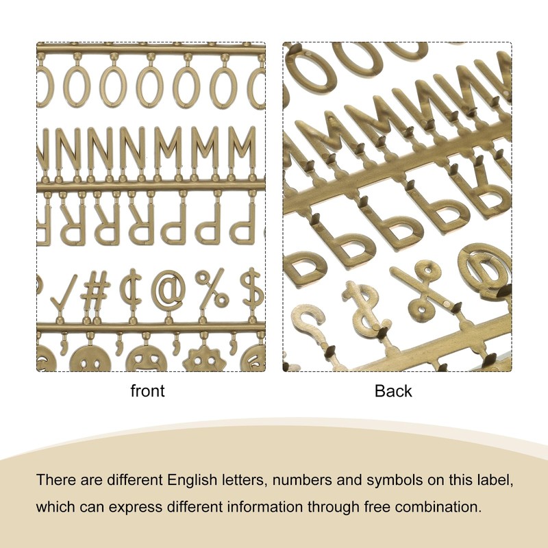sourcing map Felt Board Letters, 680 Characters Bronze 3/4" Letters