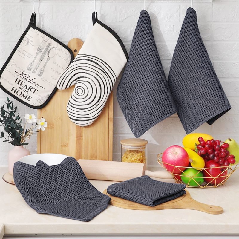 Moosfor 100% Cotton Kitchen Cleaning Cloths, Highly Absorbent Soft Dish