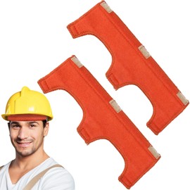 2PCS Hard Hat Sweatband Replacement, Safety Helmet Liner with Air-Cushioned Foam Orange Cotton, Reusable & Washable Sweat Pads for Construction Helmets, Welding Helmets, Bike Helmet