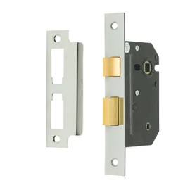 Sterling MLB325N 3 Lever Bathroom Sashlock 2.5-inch/65mm - Nickel