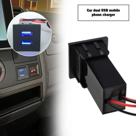 Be In Your Mind 2Pcs OEM Style Dual USB Charger Piggy Back Fuse Wiring Harness Replacement Compatible with VW T5 2003-2009 OEM Dual USB Phone Charger Ports 2 x 2.1Amps 12V - 17V