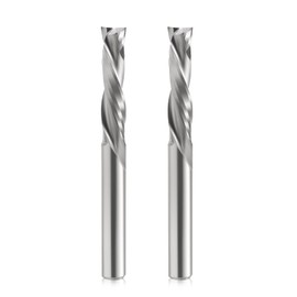 EU_HOZLY 5 x 22 mm Up & Down Cutting Two Flutes Spiral Carbide Work Tool Cutter 5 mm Shank for CNC Router Compression Wood Bits Pack of 2