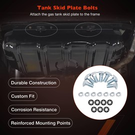 ATRACYPART Gas Tank Skid Plate Bolts Compatible with Jeep Wrangler TJ 1997-2006 (Include Bolts & Flange Nuts & Pushnut Bolt Retainers)