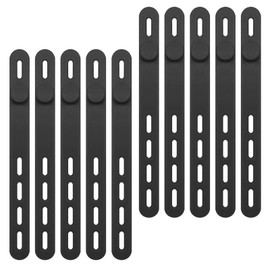 Nannlia [Set of 10] Cords, Cable Clips, Organize, Soft Feel, Reusable, Cable Bands, Cable Ties & Organization (Black)