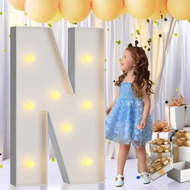 imprsv 3FT Marquee Letters, Marquee Light Up Letters Mosaic Light Up Letters for Birthday Baby Shower Wedding Engagement Party Backdrop Decor, Large Marquee Letters for Party Decorations, Letter N