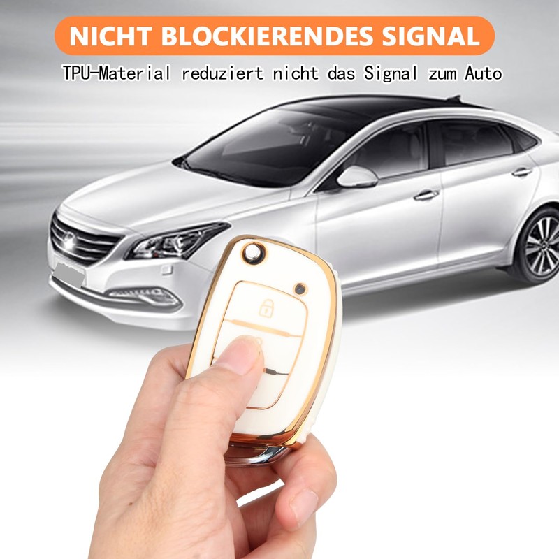 FT FUNTOR FT FUNTOR 3 Tasten Autoschlsselabdeckung fr Hyundai(Wei?)